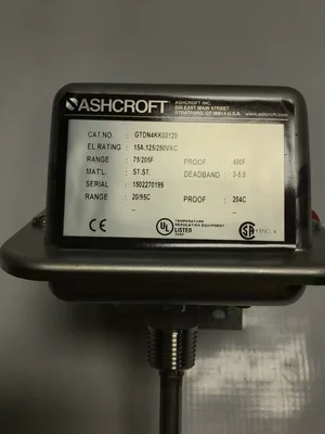 Ashcroft GTDN4KK00120 Temperature Regulating Equipment 15A 125/250VAC 75/205F