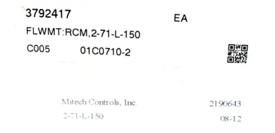 NEW RCM INDUSTRIES 2-71-L-150 FLOW METER 271L150