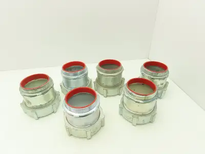 Steel City TC719A 3-1/2" EMT Conduit Compression Connector Insulated Lot of 6