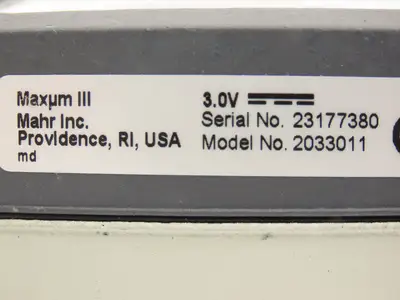 Mahr Federal 2033011 Maxum III Digital Comparator Indicator Gage 0.039"
