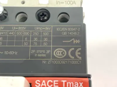 USED ABB MOLDED CASE CIRCUIT BREAKER SACE TMAX 3-POLE SACET1N160
