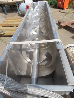 18" wide Stainless Steel Screw Conveyor jacketed trough