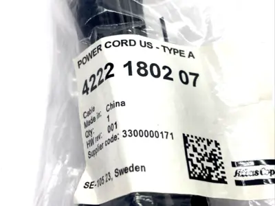 NEW ATLAS COPCO POWER CABLE US TYPE A