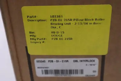 P2B-DI-215R DOUBLE INTERLOCK PILLOW BLOCK - DODGE - 023345  NEW UNIT #CC34