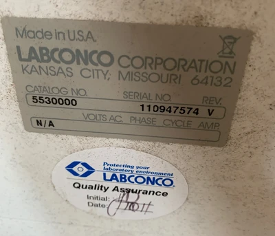Labconco Desicator /Vacuum Chamber