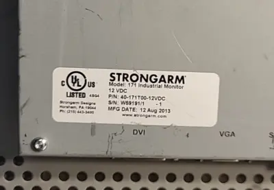 STRONGARM 171 Industrial monitor P/N: 40-171T00-12VDC (BIN323)