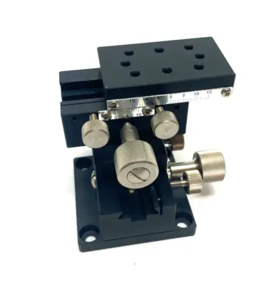 USED MISUMI DOVETAIL RACK & PINION MANUAL XY AXIS STAGE, LOW-PROFILE 30MM