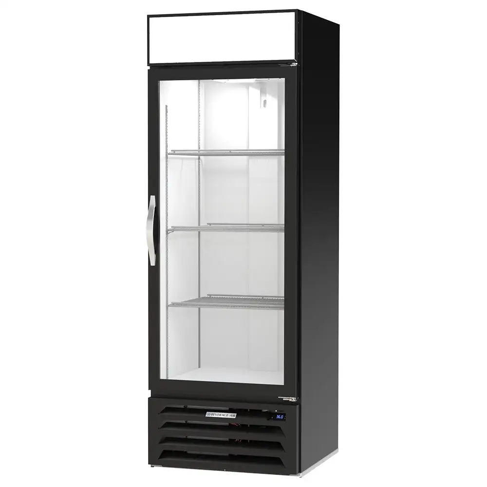 Beverage-Air MMR19HC-1-B 27 1/4" Marketmax™ One Section Glass Door Merchandiser - (1) Right Hinge Door, Black, 115v