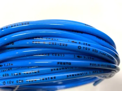 USED FESTO PNEUMATIC TUBING 4MM ID 197397 BLUE TUBING ONLY CUT TO 35'