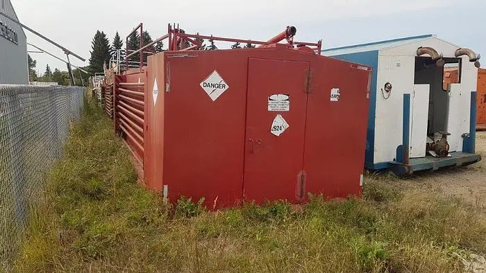 Used 29 M3 (182 BBL) SKID MOUNTED 2 COMPARTMENT MUD TANK Water Tanks Saskatchewan CA | Chad Equipment #466557