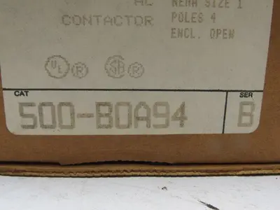 A-B Allen Bradley 500-B0A94 Series  B AC Contactor 230-240V Coil 50/60 HZ Size 1
