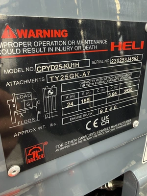 New | in-Stock 2026 HELI CYPD25-KU1H Misc Forklifts Wisconsin US | Forklifttrader.com #1460008