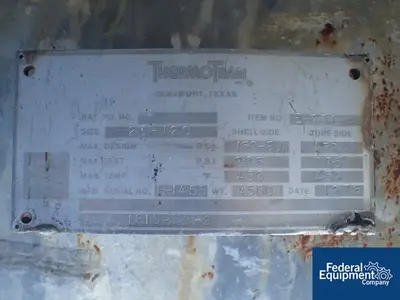 USED Thermotran 239 Sq Ft Thermotran Heat Exchanger, S/S, 150/150#