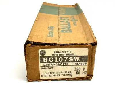 8G1078W | General Electric  Maxi-Miser Rapid Start Ballast for F40W12/RS-430MA - New Other