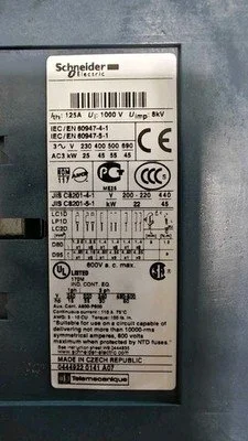 Schneider  LC1D95 125AMP Coil  220V 3 Pole Fast Shipping USA Seller
