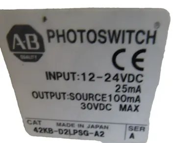 ALLEN BRADLEY 42KB-D2LPSG-A2 MICRO SENSOR 42KBD2LPSGA2 NEW, SURPLUS