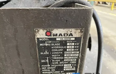 AMADA HA-400W Horizontal Band Saws | Mohawk Machinery (9)