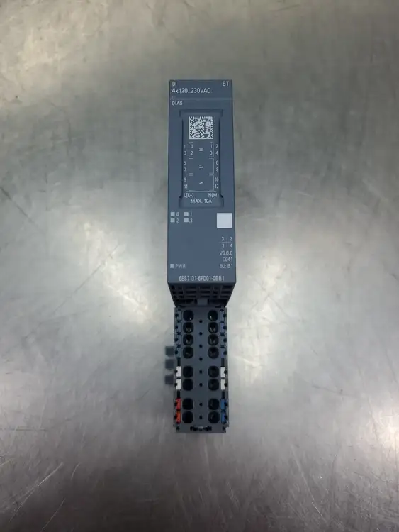 Used Siemens 6ES7131-6FD01-0BB1 Module w/6ES7193-6BP20-0BB1 Base. PLC Input & Output | Palmetto Automation #1150766