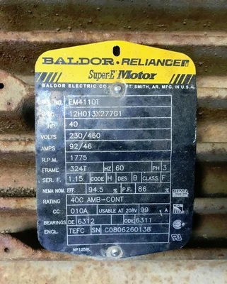 USED BALDOR Does Not Apply
