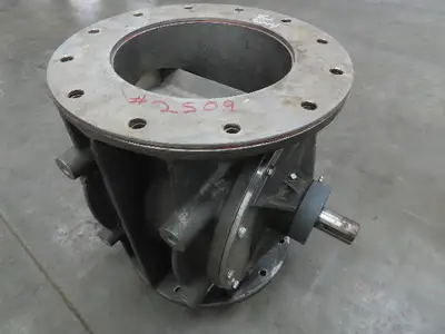 Buhler Miag USP-50 Rotary Airlock Feeder Valve 316SS 10x10" Round Flange 16" OD