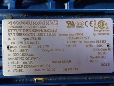 USED SEW EURODRIVE KT77/T DRN80M4/BE1HR