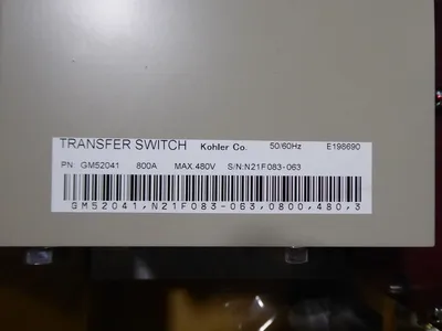 800A Kohler GM52041 Transfer Switch Contactor 68WU-3FD-240 240V 3 Pole New NIB