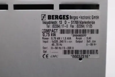 BERGES Inverter DRIVE D-51709 STOCK K-674-C
