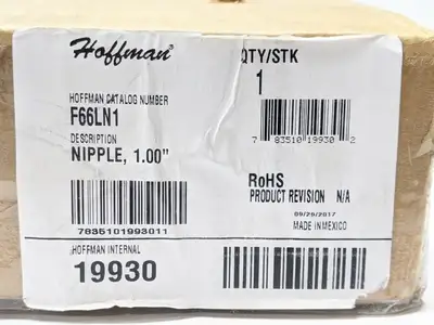 New | in-Stock Hoffman Nipple 1" 19930 Electrical Fittings Michigan US | Maverick Industrial Sales #1398191