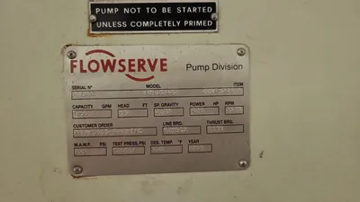 New | in-Stock FLOWSERVE 6HED16DS Centrifugal Pumps | Power Zone Equipment #969283