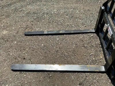 New JCT 60” Fork Skid Steer Attachment, Quick Attach Carriage with Two 60” Forks, Forks are 4” Wide