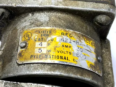 USED PYLE NATIONAL AC RECEPTACLE 4 POLE 30A 600V