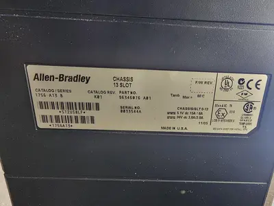 Allen-Bradley 1576-A13 Complete 13 slot Chassis  1756-PA75 Power supply Logix5562