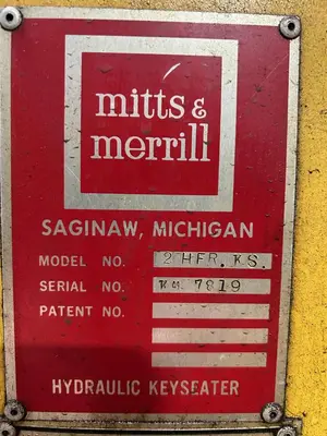 MITTS & MERRILL Hydraulic Keyseater