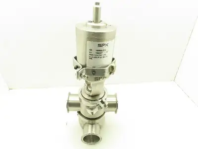 SPX W6300063 Sanitary Valve Flow Valve 2 1/2" Stainless Steel Tri-Clamp Diverter