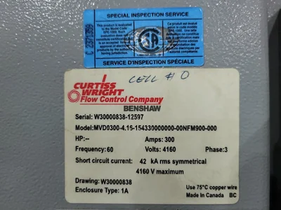 Used BENSHAW CFMVRSM18-450-4160-1 Switchgears British Columbia CA | Lenmark #240937