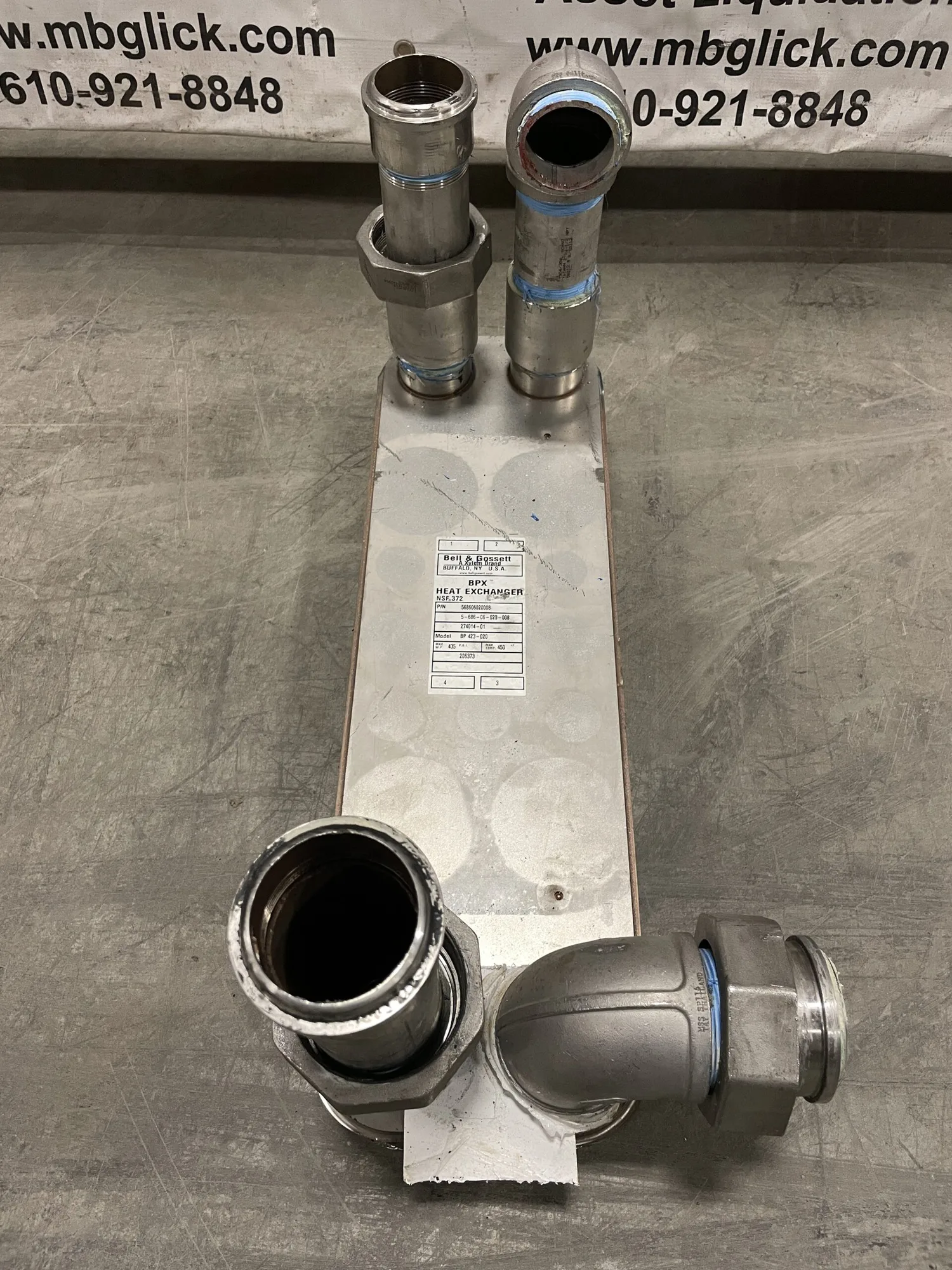 Bell & Gossett BPX BP 423-020 Plate Heat Exchanger 435PSI 450F 568606020008
