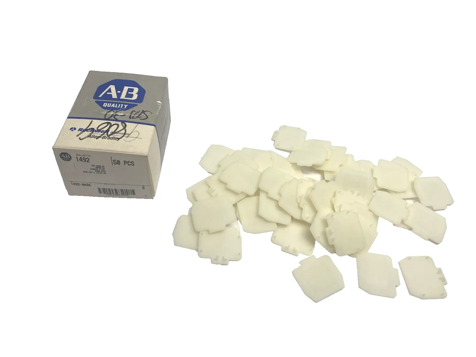 1492-NM36 | Allen Bradley  Ser. B Terminal Block End Barrier, White, BOX OF 50 - New – Open box