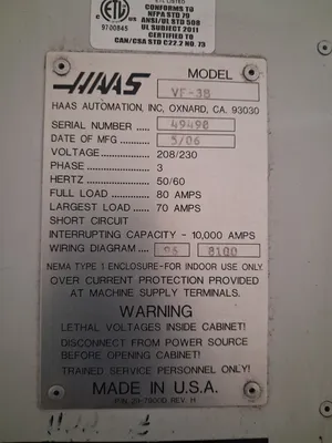 2006 HAAS VF-3B MACHINING CENTERS, VERT., N/C & CNC | Wheeler Machinery Sales (14)