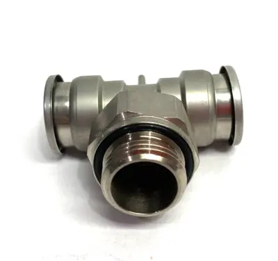 USED SMC METAL BRANCH TEE SWIVEL FITTING 16MM OD TUBE