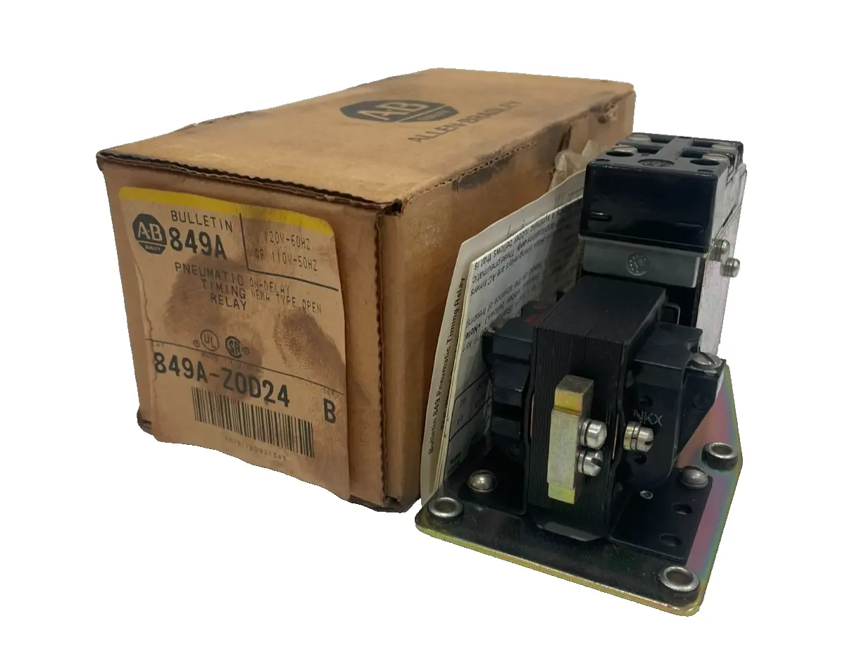 ALLEN BRADLEY 849A-ZOD24 PNEUMATIC TIMING RELAY 849AZOD24 NEW, SURPLUS