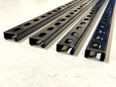 3310T791 | Strut Channel Low-Profile Slotted Black STL 4ft Long LOT OF 4 - New Other