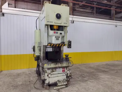 220 TON AIDA MODEL #NC1-200(2) GAP FRAME PRESS, WITH 9.84" STROKE: STOCK #22203