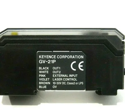 USED KEYENCE GV-21P LASER SENSOR W/ GVH450 SENSOR HEAD GV21P