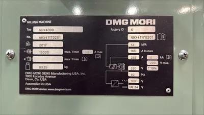 USED 2017 DMG MORI NHX 4000