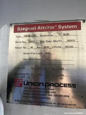 Used UNION PROCESS QL-25 Ball & Pebble Mills Illinois US | Aaron Equipment #1498237