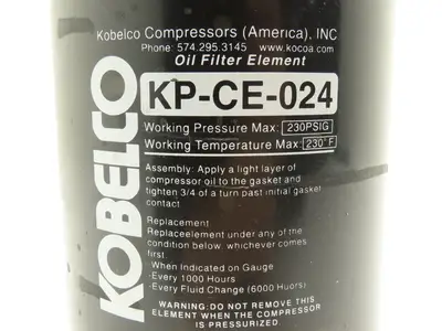 Kobelco KP-CE-024 Spin-on Air Oil Separator Air Compressor Filter 1-1/4"NPT