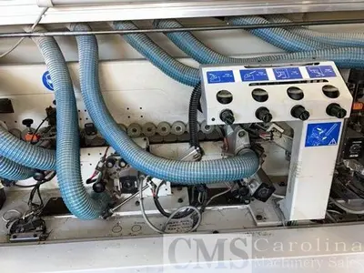 USED 2005 BIESSE POLYMAC AKRON 246 EDGEBANDER W/CORNER ROUNDING AND PRE MILLING
