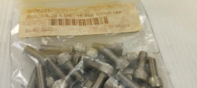 LOT OF 37 BOLT 1/4-28X 5/8" 18-8SS SOCKET CAP