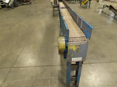New London Engineering 7.5"x12' Plastic Roller Belt Accumulating Conveyor 30 FPM