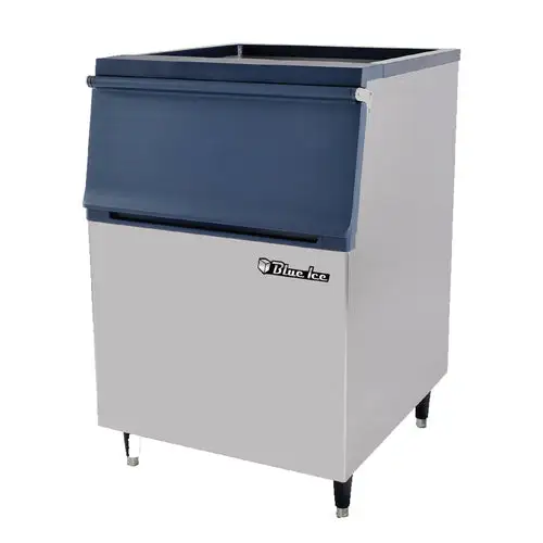 Ice Storage Bin, 460 Lbs Storage Capacity, Polyethylene Bin Liner, Stainless Steel Exterior